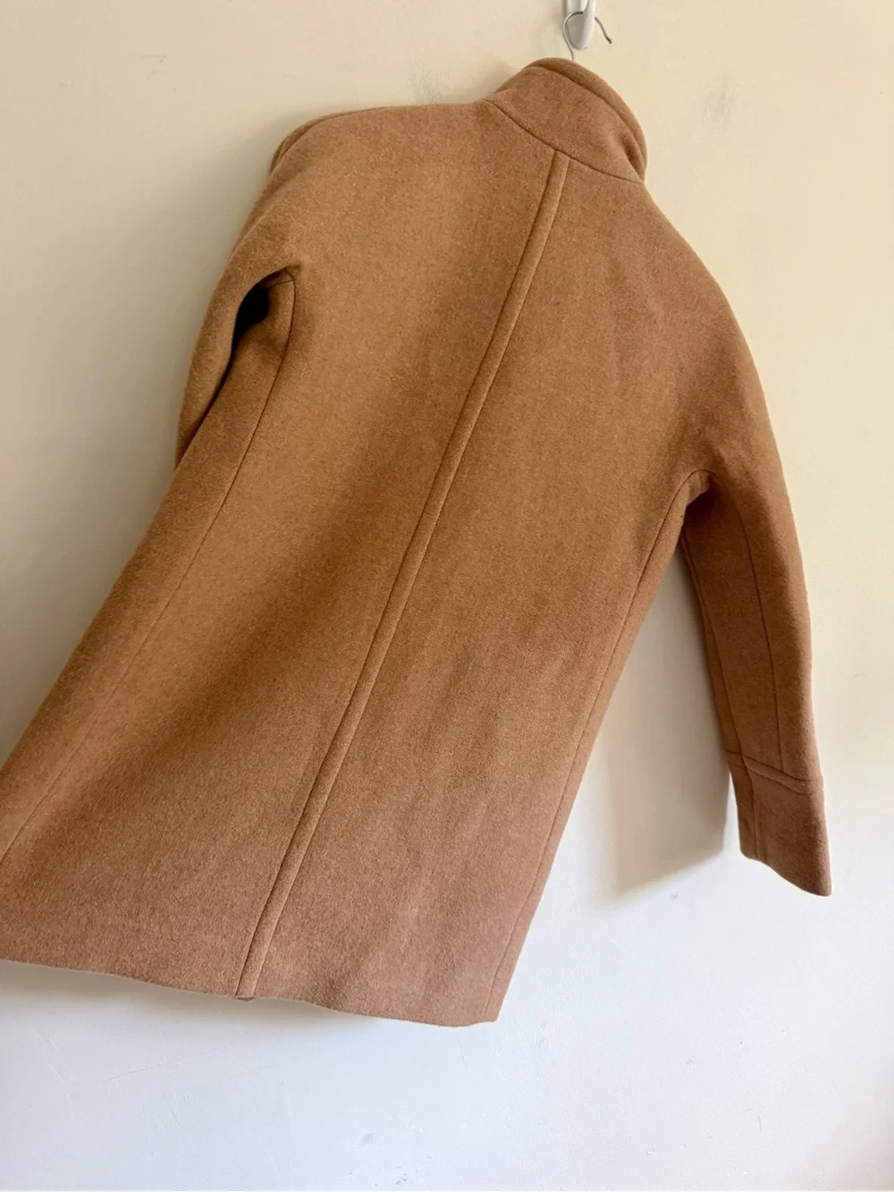 NWT J Crew Women's Button-Neck Wool blend Cocoon Camel Tan City Coat size 4